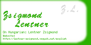 zsigmond lentner business card